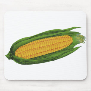 Vintage Food Vegetables; Yellow Corn on the Cob Mouse Mat