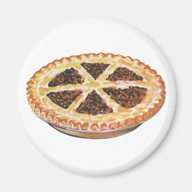 Vintage Foods Dessert, Fresh Baked Pecan Pie Magnet (Front)