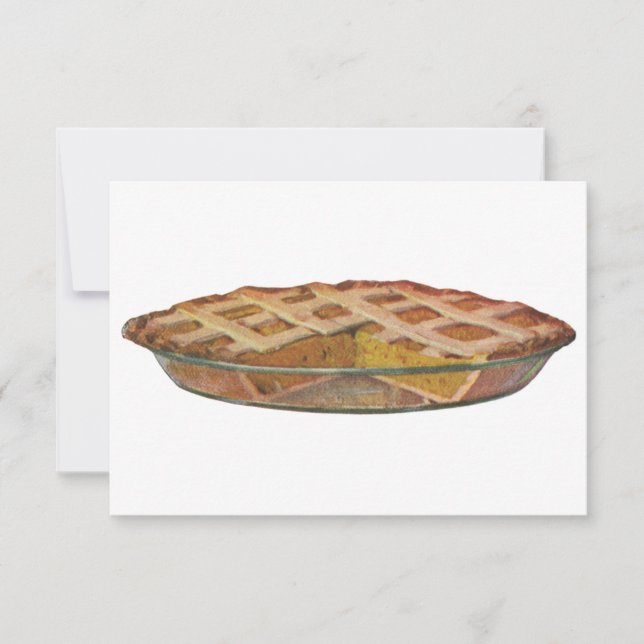Vintage Foods, Dessert, Thanksgiving Pumpkin Pie Invitation (Front)