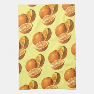 Vintage Foods, Fruit Organic Fresh Healthy Oranges Tea Towel