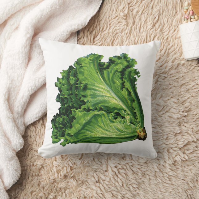 Vintage Foods, Green Leaf Lettuce Vegetables Cushion (Blanket)