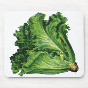 Vintage Foods, Green Leaf Lettuce Vegetables Mouse Mat