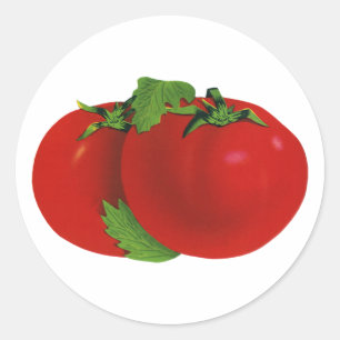 Vintage Foods, Organic Red Ripe Heirloom Tomato Classic Round Sticker