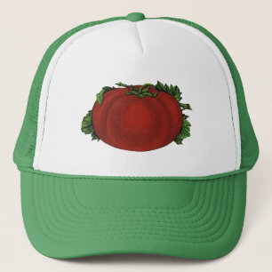 Vintage Foods, Ripe Tomato, Vegetables and Fruits Trucker Hat