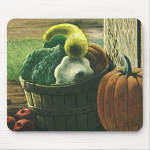 Vintage Foods, Winter Squash, Pumpkin and Apples Mouse Mat