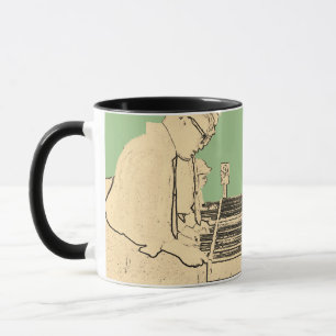 VINTAGE FOOSBALL FUZBOLL PHOTO ART TABLE FOOTBALL MUG