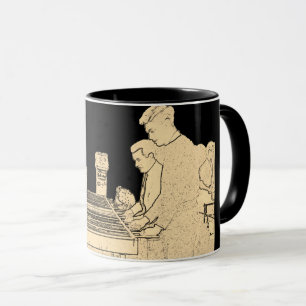 VINTAGE FOOSBALL FUZBOLL PHOTO ART TABLE FOOTBALL MUG