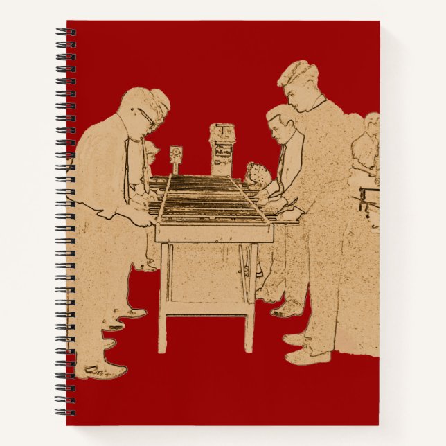 VINTAGE FOOSBALL FUZBOLL PHOTO ART TABLE FOOTBALL NOTEBOOK (Front)