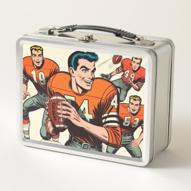 Vintage Footbal Comics Metal Lunch Box (Front)