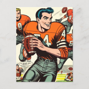 Vintage Footbal Comics Postcard