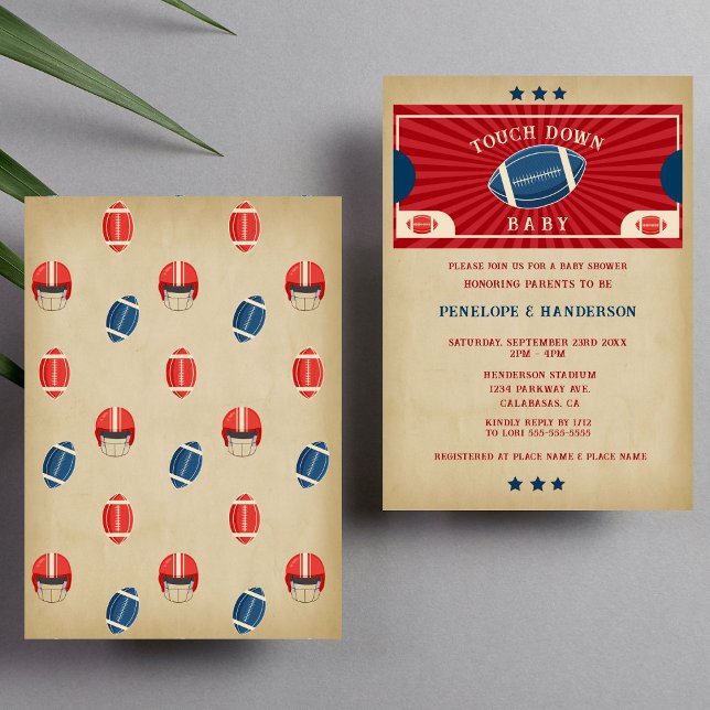 Vintage Football Baby Shower  Invitation (Creator Uploaded)