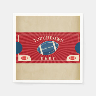Vintage Football Baby Shower Welcome Sign Napkin