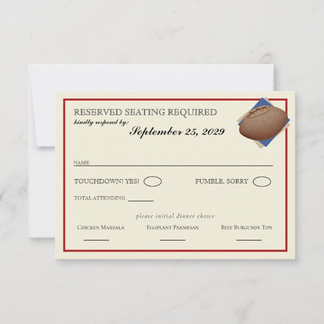 Vintage Football Bar Mitzvah Reply RSVP Card (Front)