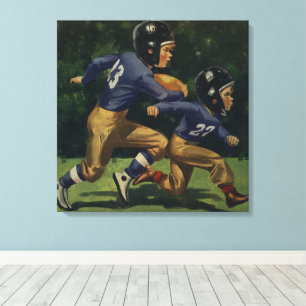 Vintage Football, Children, Boys Playing Sports  Canvas Print