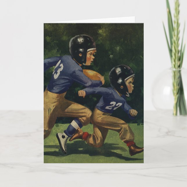 Vintage Football, Children, Boys Playing Sports  Card (Front)