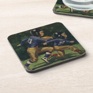 Vintage Football, Children, Boys Playing Sports Coaster