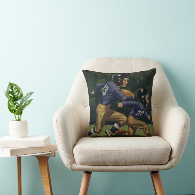Vintage Football, Children, Boys Playing Sports  Cushion (Chair)