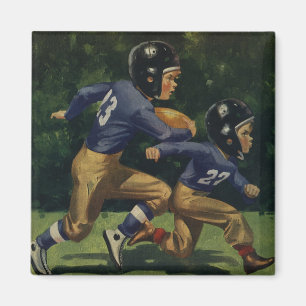 Vintage Football, Children, Boys Playing Sports Magnet