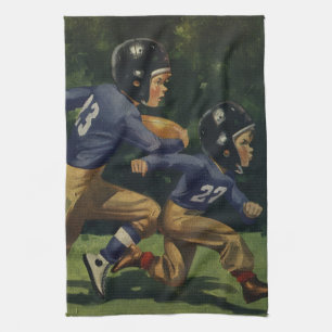 Vintage Football, Children, Boys Playing Sports  Tea Towel