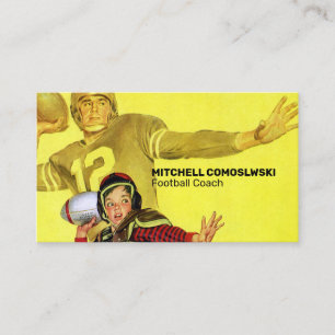 Vintage Football Coach Business Card