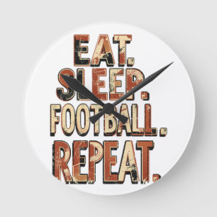 Vintage Football Fan Design Retro Soccer Graphic Round Clock