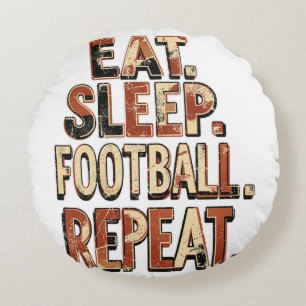 Vintage Football Fan Design Retro Soccer Graphic Round Cushion