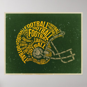 Vintage Football Helmet Poster