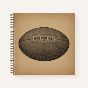 Vintage Football Illustrated Antique Sports Art Notebook