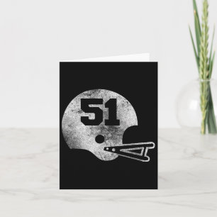 Vintage Football Jersey Number 51 Player Number Card