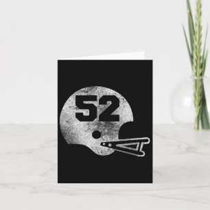 Vintage Football Jersey Number 52 Player Number Card