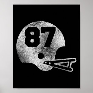 Vintage Football Jersey Number 87 Player Number Poster