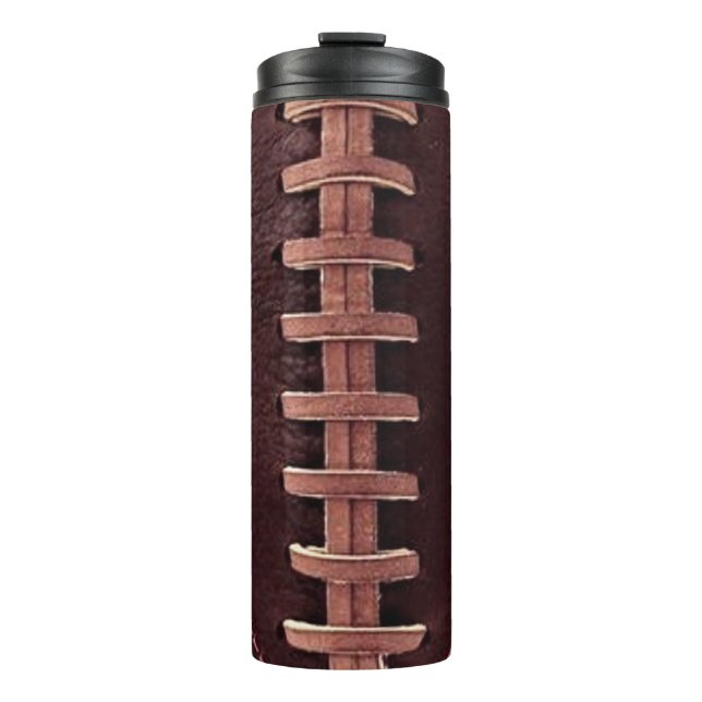 Vintage Football Leather Laces Sports Thermal Tumbler (Front)