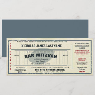 Vintage Football Pass Bar Mitzvah Invitation