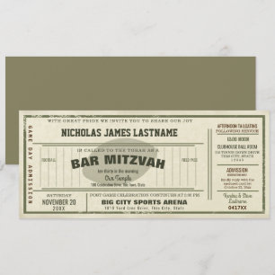 Vintage Football Pass Bar Mitzvah Invitation