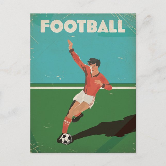 Vintage Football Poster Postcard (Front)