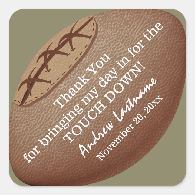 Vintage Football Square Sticker (Front)