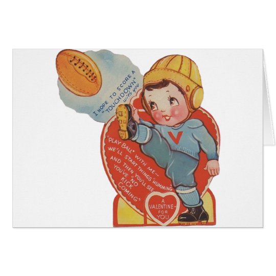 Vintage Football Valentine Greeting Card