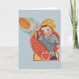 Vintage Football Valentine Holiday Card