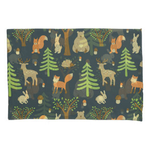 Vintage Forest Animals, Children's Pattern. Pillowcase