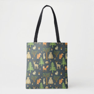 Vintage Forest Animals, Children's Pattern. Tote Bag