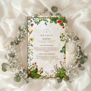 Vintage Forest Berry Wedding Enclosure Card