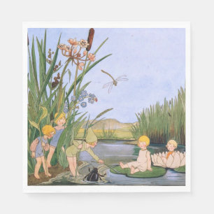 Vintage Forest Children Freddie Langeler   Napkin