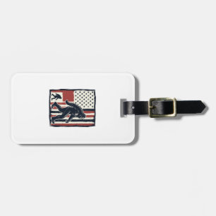 Vintage Forest Creature Flag Vector Shirt Design_1 Luggage Tag