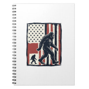 Vintage Forest Creature Flag Vector Shirt Design_1 Notebook