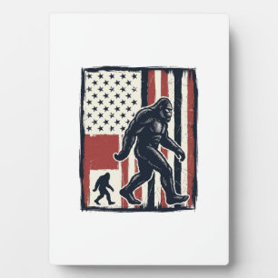 Vintage Forest Creature Flag Vector Shirt Design_1 Plaque