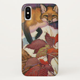 Vintage Forest Creatures Red Fox Wild Animal iPhone X Case