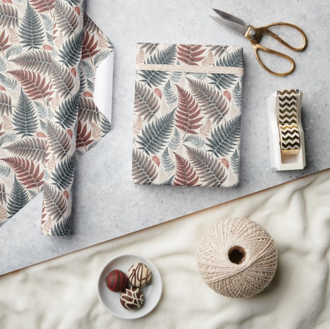 Vintage Forest Ferns Botanical Print Wrapping Paper (Crafts)