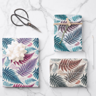 Vintage Forest Ferns Botanical Print Wrapping Paper Sheet