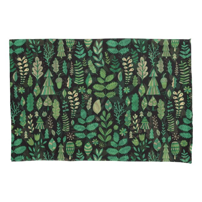 Vintage Forest Floral Seamless Design Pillowcase (Front)