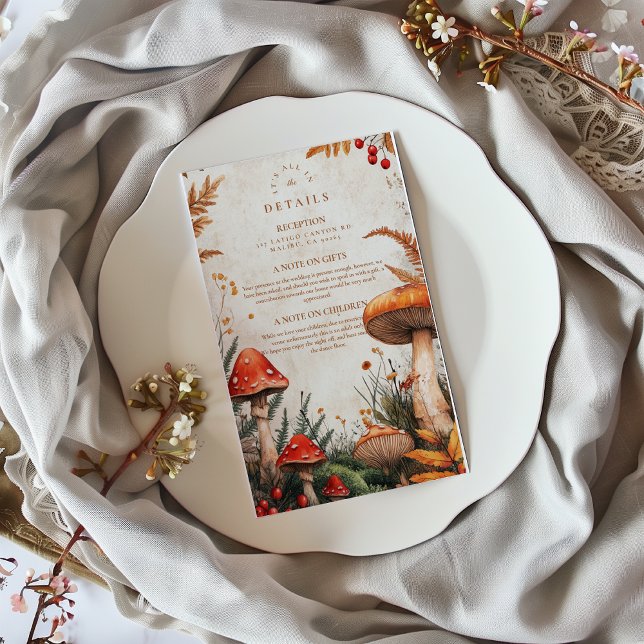 Vintage Forest Fungi Wedding Enclosure Card (Creator Uploaded)